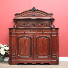 Load image into Gallery viewer, Antique French Mahogany Sideboard, Hall Cabinet – Carved Detail, Lion Heads. B12474