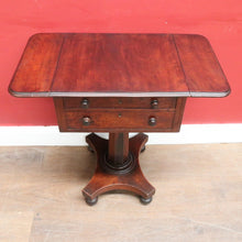 Load image into Gallery viewer, x SOLD English Mahogany Side Table with Two Drawers, Drop Side Pembroke Table. B12826