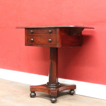 Load image into Gallery viewer, x SOLD English Mahogany Side Table with Two Drawers, Drop Side Pembroke Table. B12826