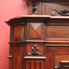 Load image into Gallery viewer, Antique French Mahogany Sideboard, Hall Cabinet – Carved Detail, Lion Heads. B12474