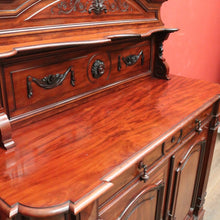 Load image into Gallery viewer, Antique French Mahogany Sideboard, Hall Cabinet – Carved Detail, Lion Heads. B12474