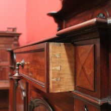 Load image into Gallery viewer, Antique French Mahogany Sideboard, Hall Cabinet – Carved Detail, Lion Heads. B12474