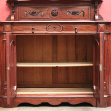 Load image into Gallery viewer, Antique French Mahogany Sideboard, Hall Cabinet – Carved Detail, Lion Heads. B12474