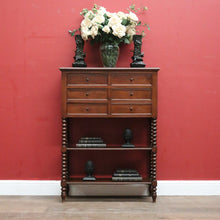 Load image into Gallery viewer, x SOLD Antique French Walnut Chest of 6 Drawers, 2-tier Shelves, Bobbin Legs. B12303