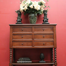 Load image into Gallery viewer, x SOLD Antique French Walnut Chest of 6 Drawers, 2-tier Shelves, Bobbin Legs. B12303