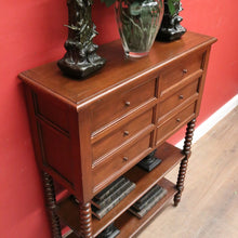 Load image into Gallery viewer, x SOLD Antique French Walnut Chest of 6 Drawers, 2-tier Shelves, Bobbin Legs. B12303