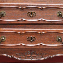 Load image into Gallery viewer, Antique French Oak Writing Bureau or Desk with Drop Front Brass Handles Key and Cabriole Legs. B12706