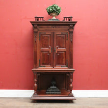 Load image into Gallery viewer, Antique French Walnut Stationery Cabinet – 2 Doors, Brass Fittings, Finial Detail. B12464