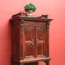 Load image into Gallery viewer, Antique French Walnut Stationery Cabinet – 2 Doors, Brass Fittings, Finial Detail. B12464