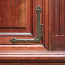 Load image into Gallery viewer, Antique French Walnut Stationery Cabinet – 2 Doors, Brass Fittings, Finial Detail. B12464