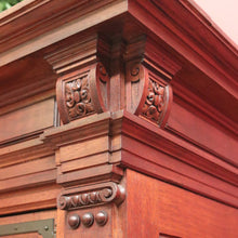 Load image into Gallery viewer, Antique French Walnut Stationery Cabinet – 2 Doors, Brass Fittings, Finial Detail. B12464