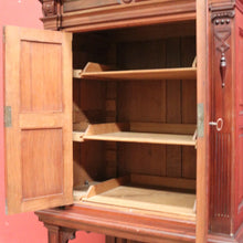 Load image into Gallery viewer, Antique French Walnut Stationery Cabinet – 2 Doors, Brass Fittings, Finial Detail. B12464