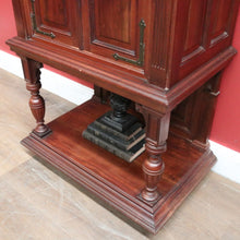 Load image into Gallery viewer, Antique French Walnut Stationery Cabinet – 2 Doors, Brass Fittings, Finial Detail. B12464
