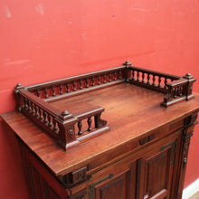 Load image into Gallery viewer, Antique French Walnut Stationery Cabinet – 2 Doors, Brass Fittings, Finial Detail. B12464