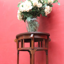 Load image into Gallery viewer, Vintage French Oak Arts and Crafts Two Tier Pot Stand or Planter Stand. B12765