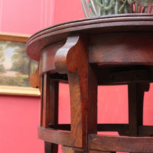 Load image into Gallery viewer, Vintage French Oak Arts and Crafts Two Tier Pot Stand or Planter Stand. B12765