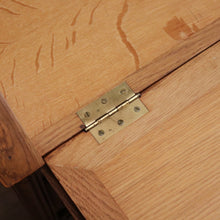 Load image into Gallery viewer, x SOLD French Oak Writing Bureau – Drop Front, Carved Detail, Brass Handles, Key. B12311