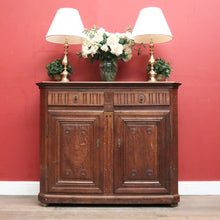 Load image into Gallery viewer, Antique French Oak Sideboard Hall Cabinet c1830 with Keys & Shelves. B12254
