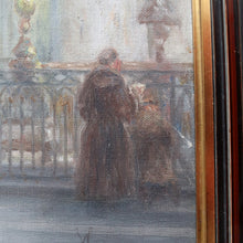 Load image into Gallery viewer, x SOLD Jozef Horenbant Cathedral Interior Painting in Black and Gilt Frame. B12716