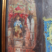 Load image into Gallery viewer, x SOLD Jozef Horenbant Cathedral Interior Painting in Black and Gilt Frame. B12716