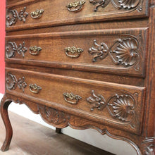 Load image into Gallery viewer, x SOLD Antique French Oak Chest of Drawers with Shaped Marble Top - Hall or Entry Cupboard. B12260