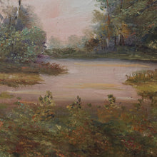 Load image into Gallery viewer, x SOLD Antique Oil on Canvas Country Landscape in Gilt Frame Signed Lower Right. B12721