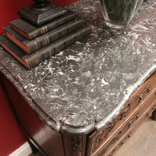 Load image into Gallery viewer, x SOLD Antique French Oak Chest of Drawers with Shaped Marble Top - Hall or Entry Cupboard. B12260