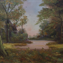 Load image into Gallery viewer, x SOLD Antique Oil on Canvas Country Landscape in Gilt Frame Signed Lower Right. B12721