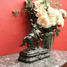 Load image into Gallery viewer, x SOLD 19th Century Bronze Spelter - Joan of Arc on Horseback holding a Flag. B12302