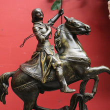 Load image into Gallery viewer, x SOLD 19th Century Bronze Spelter - Joan of Arc on Horseback holding a Flag. B12302