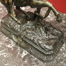 Load image into Gallery viewer, x SOLD 19th Century Bronze Spelter - Joan of Arc on Horseback holding a Flag. B12302