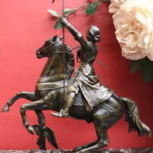 Load image into Gallery viewer, x SOLD 19th Century Bronze Spelter - Joan of Arc on Horseback holding a Flag. B12302
