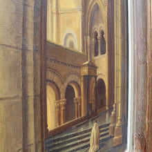 Load image into Gallery viewer, Jean-Paul Cleren Framed Oil on Canvas Vaulted Church Interior Signed. B12715