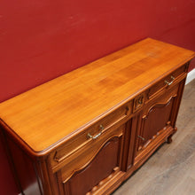 Load image into Gallery viewer, x SOLD French Cherrywood Sideboard with Brass Handles, Cutlery Drawers and Key. B12811
