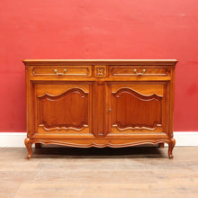 Load image into Gallery viewer, x SOLD French Cherrywood Sideboard with Brass Handles, Cutlery Drawers and Key. B12811