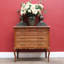 Load image into Gallery viewer, French Oak Chest of Drawers with Shaped Front, Brass Handles Circa 1950s. B12773