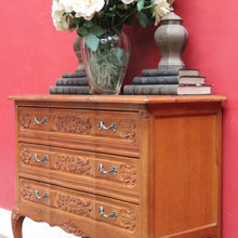 Load image into Gallery viewer, French Oak Chest of Drawers with Shaped Front, Brass Handles Circa 1950s. B12773
