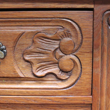 Load image into Gallery viewer, French Oak Chest of Drawers with Shaped Front, Brass Handles Circa 1950s. B12773