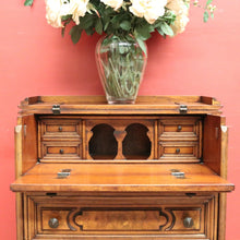 Load image into Gallery viewer, x SOLD Vintage Spanish Writing Bureau with Drawers, Lift-Lid Desk & Iron Hardware. B12297