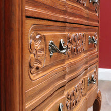 Load image into Gallery viewer, French Oak Chest of Drawers with Shaped Front, Brass Handles Circa 1950s. B12773