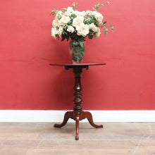 Load image into Gallery viewer, x SOLD Antique Circa 1850 English Mahogany Tilt Top Wine Table with Tri Leg Base. B12828