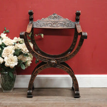 Load image into Gallery viewer, x SOLD Antique French Walnut U-Shaped Armchair – Carved Detail, X-Frame Base. 12276
