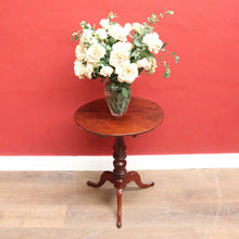 Load image into Gallery viewer, x SOLD Antique Circa 1850 English Mahogany Tilt Top Wine Table with Tri Leg Base. B12828