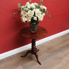 Load image into Gallery viewer, x SOLD Antique Circa 1850 English Mahogany Tilt Top Wine Table with Tri Leg Base. B12828