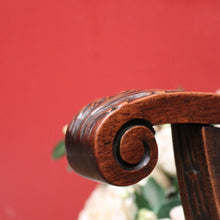 Load image into Gallery viewer, x SOLD Antique French Walnut U-Shaped Armchair – Carved Detail, X-Frame Base. 12276