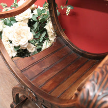 Load image into Gallery viewer, x SOLD Antique French Walnut U-Shaped Armchair – Carved Detail, X-Frame Base. 12276