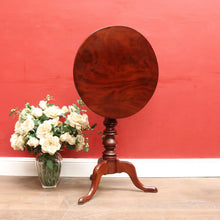 Load image into Gallery viewer, x SOLD Antique Circa 1850 English Mahogany Tilt Top Wine Table with Tri Leg Base. B12828