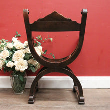 Load image into Gallery viewer, x SOLD Antique French Walnut U-Shaped Armchair – Carved Detail, X-Frame Base. 12276