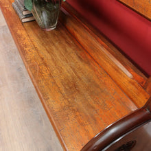 Load image into Gallery viewer, Antique Australian Cedar Church Pew with Carved Gothic Quatrefoil Ends. B13145