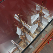 Load image into Gallery viewer, x SOLD Captain Cook HMAS Endeavour Model Ship with Cedar and Glass Display Case. B12906